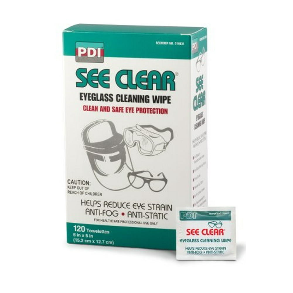 See Clear Eye Glass Cleaning Wipes, Eyeglass Wipes, PDI D25431 120