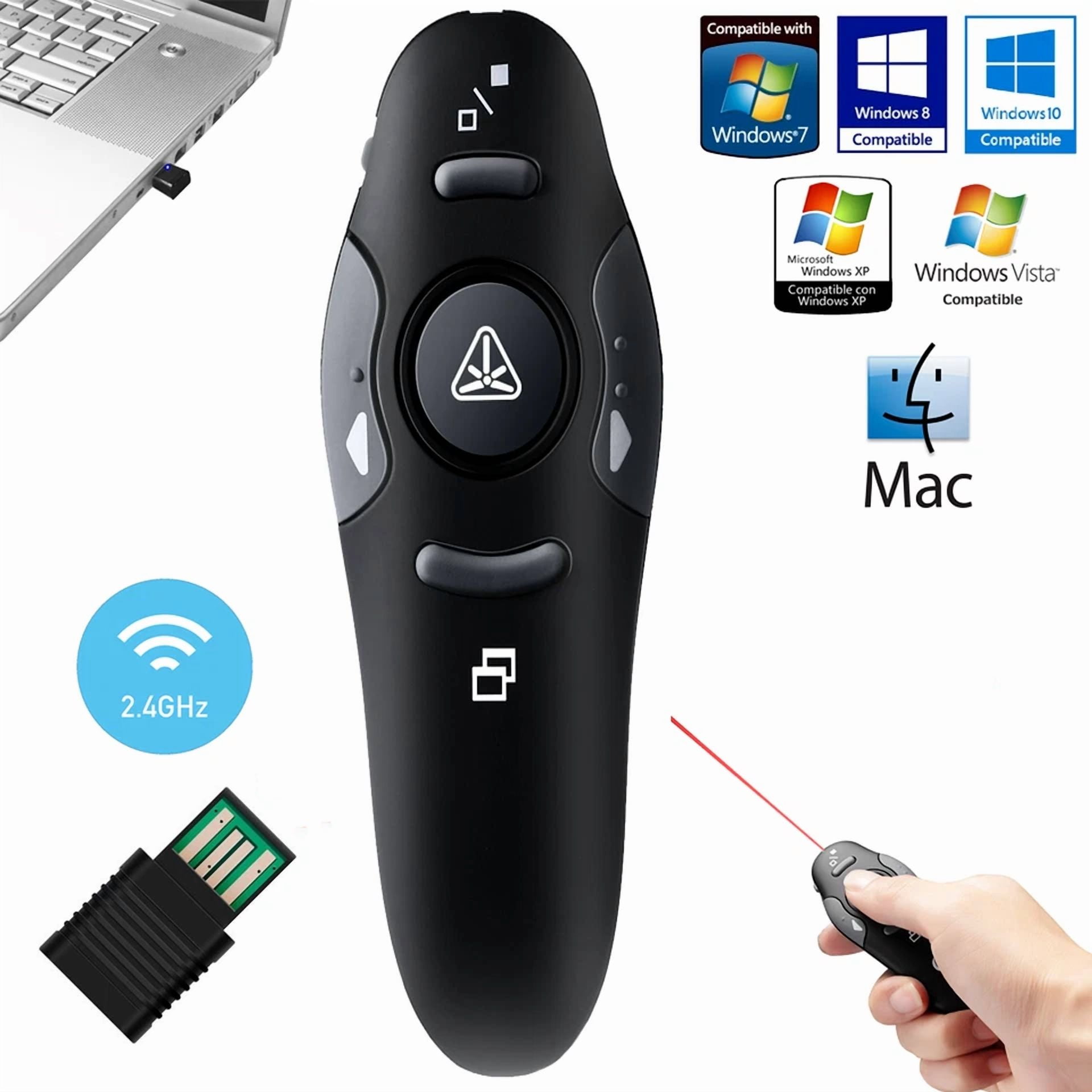 CIRCLE- Power point Presentation Remote Control Wireless USB PPT Presenter Laser Pointer