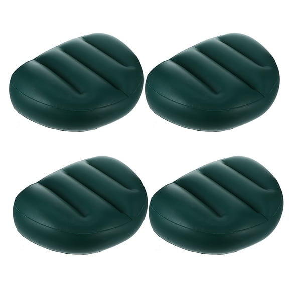 WEUVEB 4Pcs Inflatable Pvc Boat Seat Cushion Dark Green Portable for Kayak Canoe Fishing Water Sports 17X13X4In