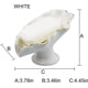thumbnail image 3 of Soap Dish Ceramic White Lotus Leaf Shape Soap Holder Self Draining Soap Dish Waterfall Slot Sponge Holder Bathroom Accessories for Bathroom, Kitchen,B, 3 of 4