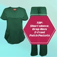 thumbnail image 5 of Natural Uniforms Women's Ultra Soft Stretch Drop-Neck 2 Pocket Scrub Top and Pants 82009200N (Hunter Green, Medium), 5 of 7
