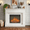 White & 44inch, variant on CKEASEAN 46" Electric Fireplace with Mantel, 23'' Fireplace Insert Heater, Realistic Stacked Stone Surround, Remote Control, Timer LED Flame, Chimeneas Electricas Para Sala Moderno for Living Room