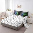 thumbnail image 3 of Erosebridal Gamer Bedding Queen Size, Gradient Green Blue Checkered Comforter Sets with Sheets, Video Game Room Decorative, Reversible 7-Piece, 3 of 5