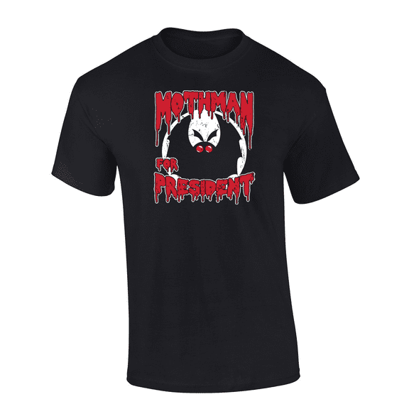 Trenz Shirt Company Mothman For President 2024 Short Sleeve Mens Graphic T-Shirt-Black-6xl