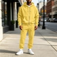 thumbnail image 7 of Delconic Mens Hoodie and Jogger Set Two Piece Tracksuit Full Zip Sweatshirt Drawstring Pants Casual Athletic Outfit Yellow 3XL, 7 of 7