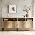 thumbnail image 5 of Mopio Norwin 2-Door Storage Accent Cabinet, Industrial Farmhouse Sideboard, Metal Legs (Riviera Oak), 5 of 8