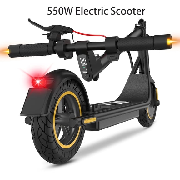 550W Electric Scooter for Men and Women 10" Solid Tire 19mph Power, Max 21 mile Range Folding Commuting E Scooter