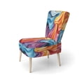 thumbnail image 3 of Designart "Chromatic Delirium Opt Art wall art V" Multi-Color Modern Upholstered Accent Chair - Modern Arm Chair For Living Room, 3 of 5