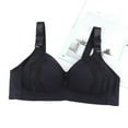 thumbnail image 3 of Fsqjgq Bras for Women Plus Size Large Bust Thin Cup Underwear Adjustable No Underwire Push Up Bras Bralette Padded Lightly Lined Wireless Bra Black 42, 3 of 3