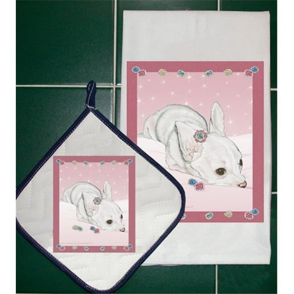 Pipsqueak Productions DP525 Chihuahua Dish Towel And Pot Holder Set