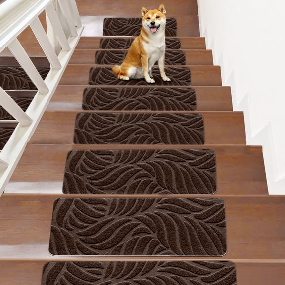 Ycandiee Non Slip Stair Treads for Wooden Steps, Stair Runner Carpet Treads Indoor, Stairslide Carpets Rugs Safety Mats for Elders, Kids & Dogs (7.4 X 21.6inch)