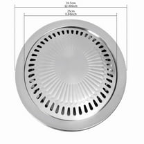 Round BBQ Grill Pan Stainless Steel Korean Barbecue Plate, Portable Smokeless Non-Stick Pan for Indoor Kitchen, Outdoor Camping, and Family Party