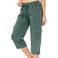 thumbnail image 1 of Mohiass Pantalon Cargo Capris pour Femmes Randonnée Léger Séchage Rapide Été Extérieur Décontracté Voyage avec Poches Bleu Ciel P, 1 of 4