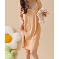 thumbnail image 3 of HLSOHJP Women's Cute Nightgown Ribbed Knit V Neck Summer Long Sleep Dress Lace Comfy Chemise Soft Cool Sleeveless Sleepwear, 3 of 4