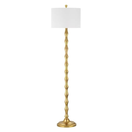 Safavieh Aurelia Floor Lamp With Cfl Bulb Antique Gold Off White Shade