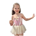 thumbnail image 1 of RXMEKW Girls Swimsuit with Tutu Skirt for Children, Princess Style One-Piece Bathing Suit with Swimsuit Cap, Polyester Ruffle Jumpsuit for Beach and Pool, 1 of 8