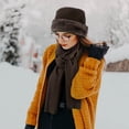 thumbnail image 3 of Loritta Winter Hats for Women Long Classic Scarf Warmer Gloves Set Winter Accessories for Women Brown, 3 of 5