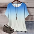 thumbnail image 2 of Plebaso Hauts d'Été pour Femmes Manches Courtes Col Rond T-Shirts Confortables Blouses Amples pour Femmes, 2 of 5