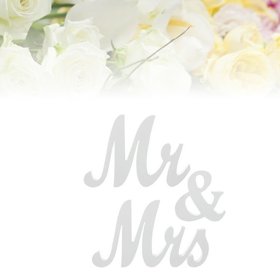 FUEENIRVA Mdf Wooden Mr Mrs Letters Wedding Party Table Decor White Sign