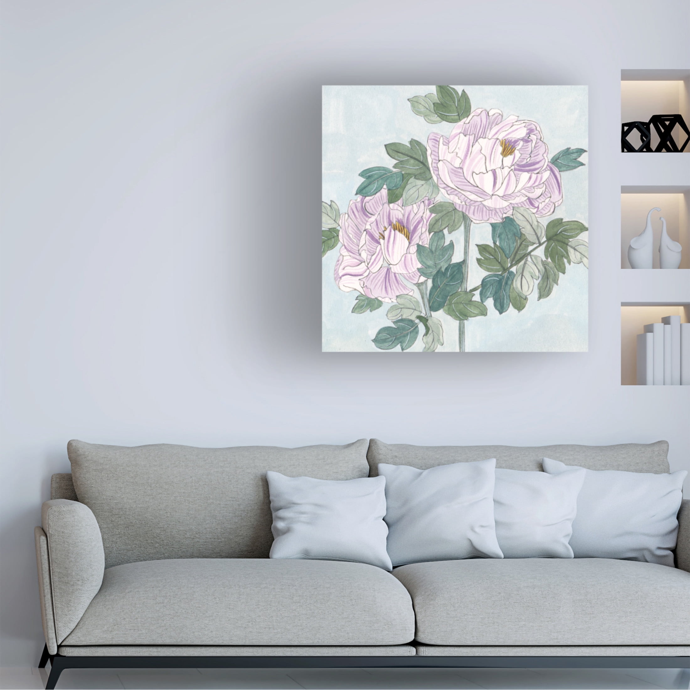 Trademark Fine Art Melissa Wang  Striped Peonies I Canvas Wall Art