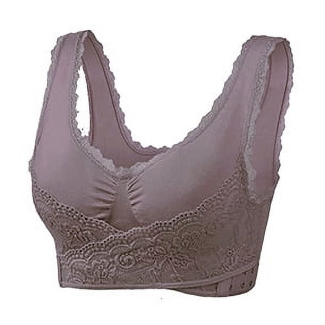 Sujetador deportivo push up de mujer con parte delantera ajustable y escote en V
