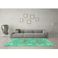 thumbnail image 3 of Ahgly Company Indoor Rectangle Abstract Turquoise Blue Modern Area Rugs, 4' x 6', 3 of 4