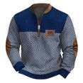 thumbnail image 1 of Ediodpoh Chandail à Capuche Sans Capuche pour Hommes 2024 Mode Automne/hiver Décontracté Impression Numérique 3D Tricot Demi-Fermeture à Glissière Col Rond pour Hommes Grande Taille Chandail à Capuche Col Rond Violet Clair m, 1 of 2