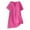 Pink, variant on Women Tops Sawvnm Women's V-Neck Short Sleeve Loose Button Cotton And Linen Tunic Shirts Summer Shirts Blouse under $5.00 Hot Pink L
