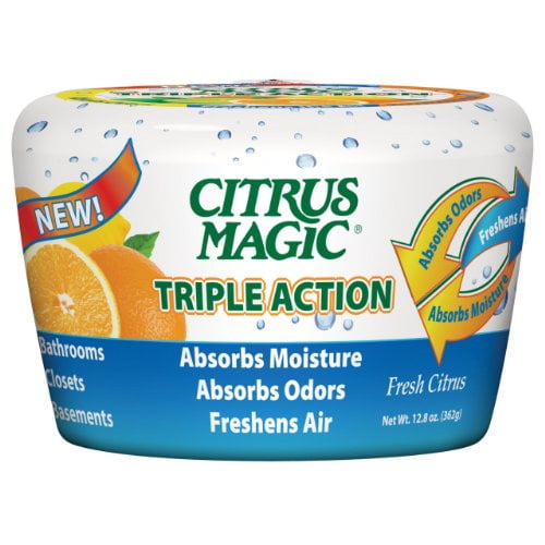 Citrus Magic 618372454 Triple Action Moisture and Odor Absorber Fresh Citrus, 12.8-Ounce