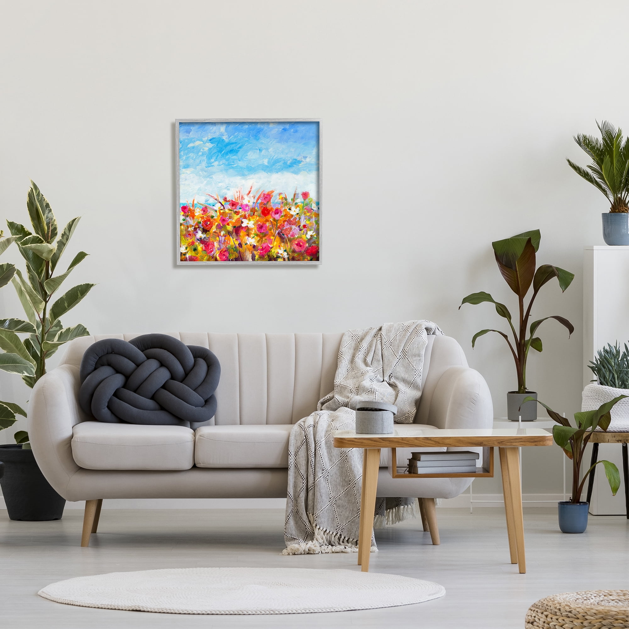 Stupell Industries Bold Summer Blooming Flower Field Under Cloudy Sky, 24 x 24, Design by Jill Martin