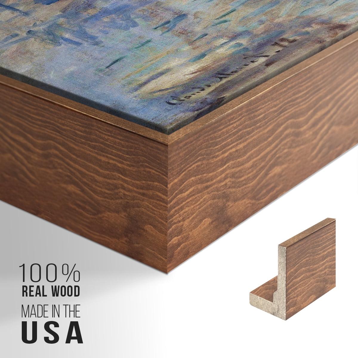Vintage Landscape-CVIII By Wexford Home Framed in Walnut Wood Gallery Wrapped Canvas 25 in. x 37 in.