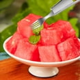thumbnail image 4 of Cortador de sandía de acero inoxidable 304, herramienta 2 en 1 con cortador y tenedor para cortar cubos perfectos, cortador de fruta con diseño., 4 of 8