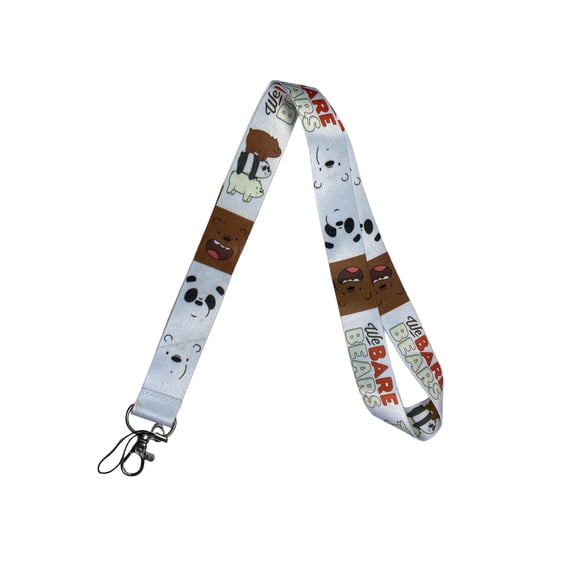 Anime Source We Bare Bears Cartoon Television Series Character White Lanyard Keychain ID Badge Holder