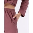 thumbnail image 5 of DARING DIVA Cotton Pajamas Button Down Pants Loungewear Set XS Dusty Rose, 5 of 7