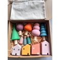 thumbnail image 4 of Juguetes de madera para niños, bloques de construcción nórdicos Pastel, casa de ganchillo apilable, animales, bosque arcoíris, árboles, 4 of 5