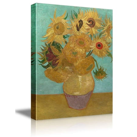 wall26 The Sunflowers by Vincent Van Gogh - Oil Painting Reproduction on Canvas Prints Wall Art, Ready to Hang - 32