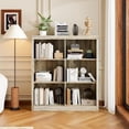 thumbnail image 2 of 53-pulgada de altura 6-cube almacenamiento organizer estante con anti-tip design-sturdy wood estante de libros para sala de estar dormitorio o oficina en casa-ivory blanca, 2 of 5