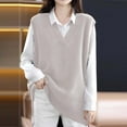 thumbnail image 5 of ShiShine Women's Winter Vest Sleeveless V-Neck Loose Casual All-Match Knitted Tunics Clothing Sweater, 5 of 8