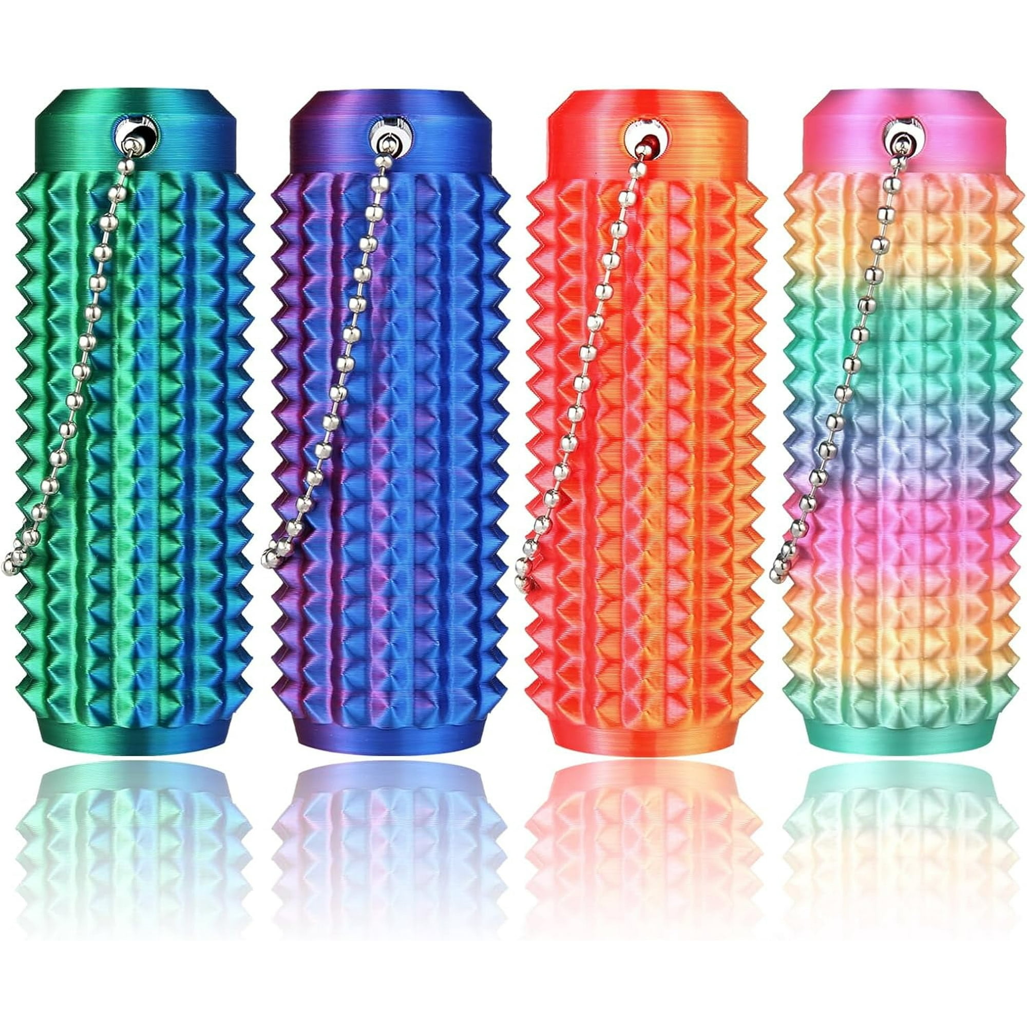 Little Ouchies Pain Fidget 4PCS – Pain Stim Tool Spiky Sensory Fidget Toys for Adults Anxiety Relief, 3D Printed Grippie Keychain for Focus & Skin Picking, Stress Relief Gift for Teens