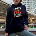 thumbnail image 2 of I Hope You Feel Pretty Today - Motivation or Encouragement, Groovy Text, Navy Blue Hooded Sweatshirt or Hoodie, XL, 2 of 5