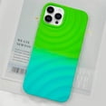 thumbnail image 2 of Compatible with iPhone 14 Pro Max Phone Case Girls Cute Gradient Bicolor Crimp Wave Pattern Soft Silicone Shockproof Camera Protective Back Cover Slim Phone Case for Women - Green Cyan, 2 of 7