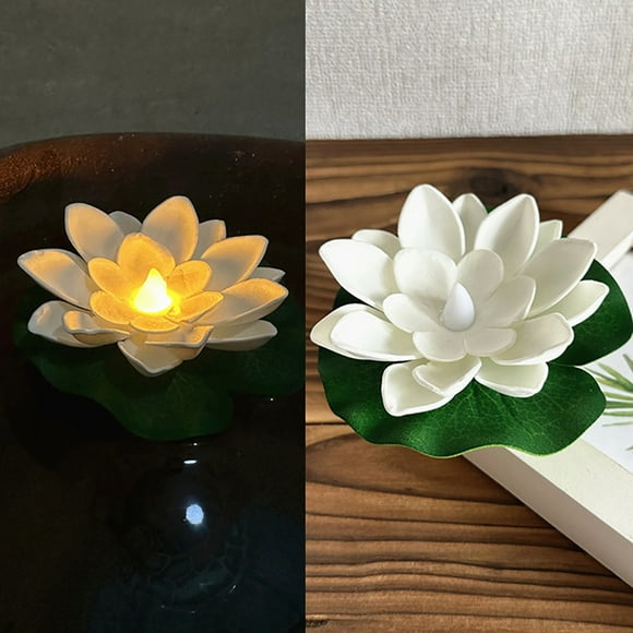 Lámpara LED flotante de inducción de agua | Luz nocturna para decoración de piscinas y jardines | Velas de té seguras y sin llama | Ambiente romántico para estanques, cuencos y jarrones | Juego de 6