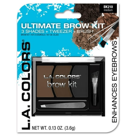 (2 Pack) LA Colors Eyebrow Kit, Medium, 0.12 Oz (Best Eyebrow Kit For Dark Hair)