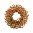 thumbnail image 2 of Corona de puerta artificial decorativa redonda realista para colgar en verano. rosa, 2 of 8