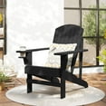 thumbnail image 2 of Outsunny Classic Adirondack Chair with Cup Holder for Backyard Black, 2 of 10