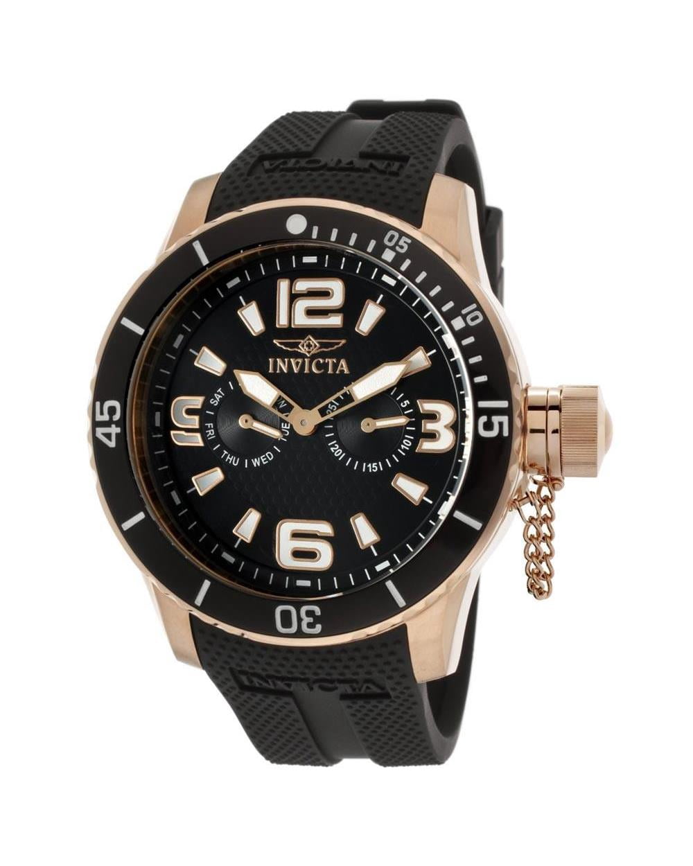 【wata】 Invicta Men's 1793 specialty black textured dial polyurethane