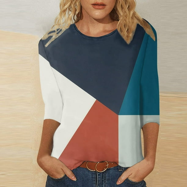 onlyliua 3 4 Sleeves Tops for Women Blouses for Women Casual Womens Tops Tunic Cotton T Shirts Summer Blouse Ladies Tops and Blouses Sales Online