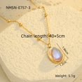 thumbnail image 2 of NICKSUN 18K Gold Plated Iridescent Moonstone Pendant Necklace - Dainty Stainless Steel Ball Chain Choker, Tarnish-Free Oval & Teardrop Crystal Necklace for Women, 2 of 4