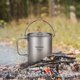 thumbnail image 1 of AOMIUN TITANIO LIGERO 3 Piezas Conjunto de Titanio de 750 ml Pot 450 ml de Taza de Agua Con Tapa Spork Plegable Plegable Plegable Para Acamp Al Aire Libre Mochilero de Senderismo, 1 of 7