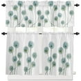 thumbnail image 2 of 3 Piece Curtains Tiers and Valances Set, Dandelion Flower Floral Print Vintage Farmhouse Decoration Rod Pocket Short Window Treatment Tiers Curtains Panel and Valance for Cafe Bathroom Kitchen, 2 of 6